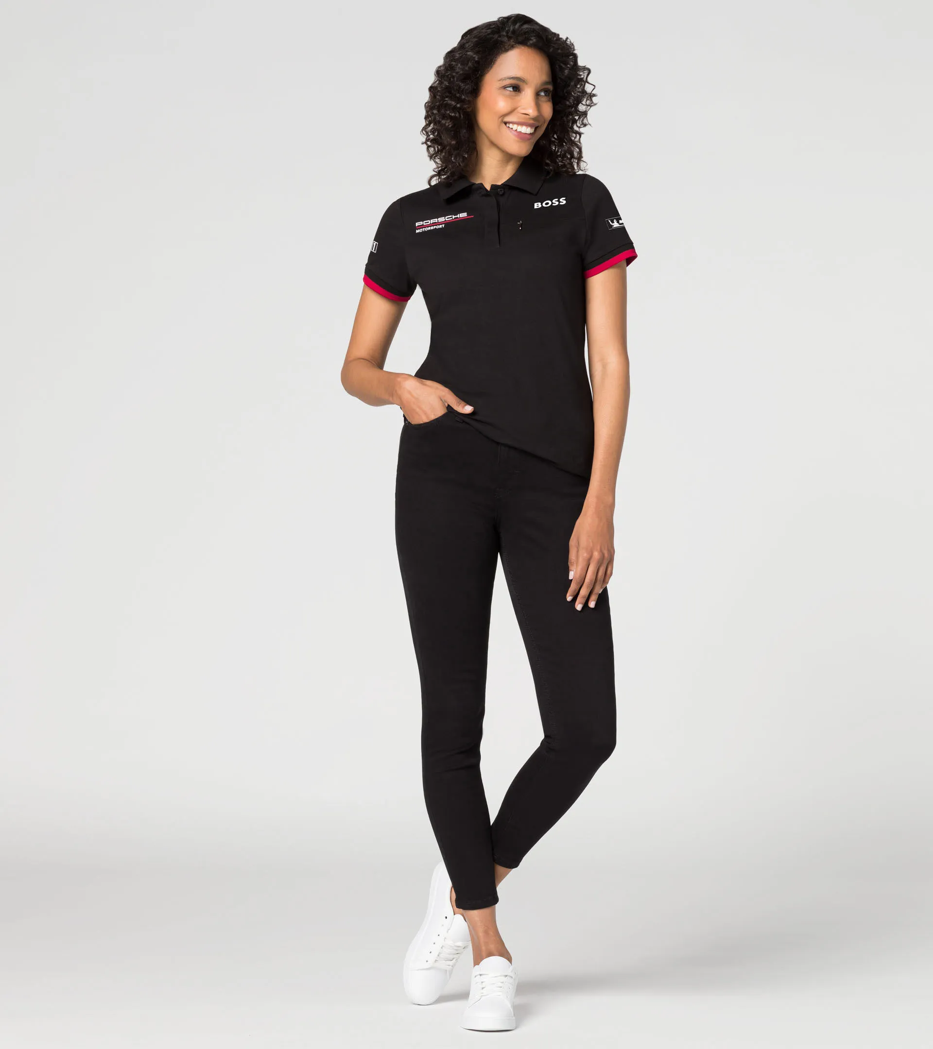 PORSCHE Women's T-shirt Porsche Crest Tričko Dámské S Potiskem A Dekorací černá | Porsche Design - Foto 8