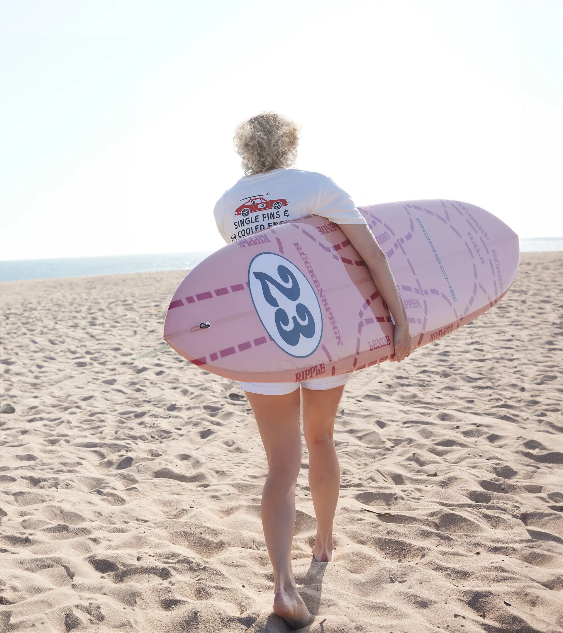 Custom-made Porsche x Almond The Surf Thumb Surfboard (9' 11")