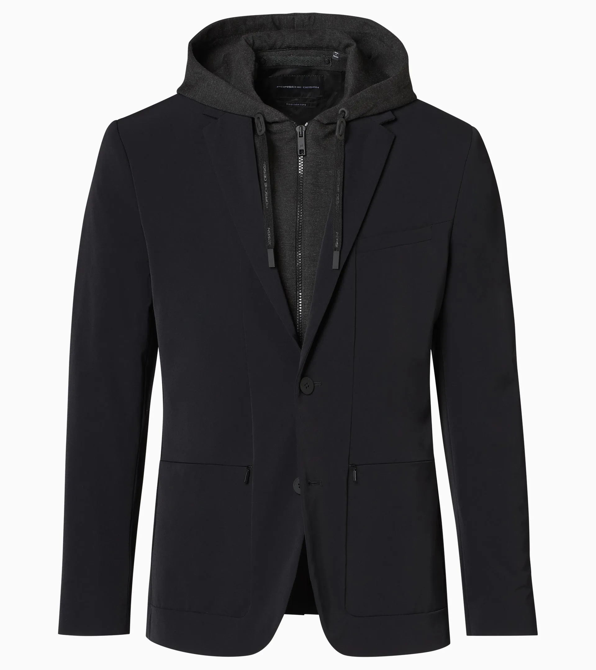 CONTRASTING HOODED BLAZER