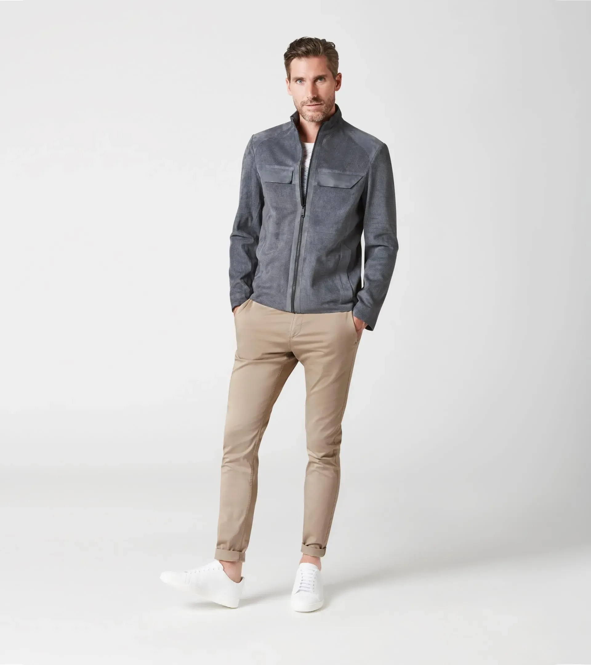 Perforated Goat Suede Leather Jacket | PORSCHE SHOP