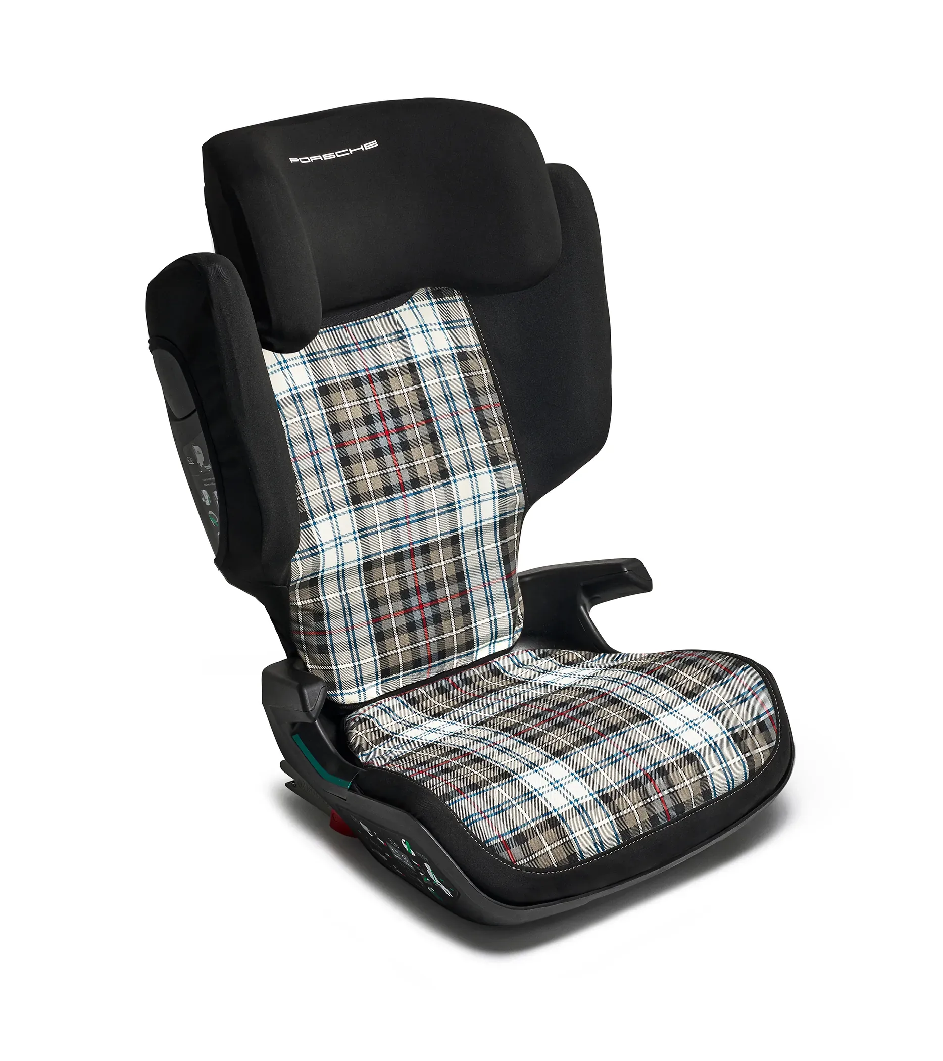 Child seat cover in Turbo 50 tartan cloth design Porsche