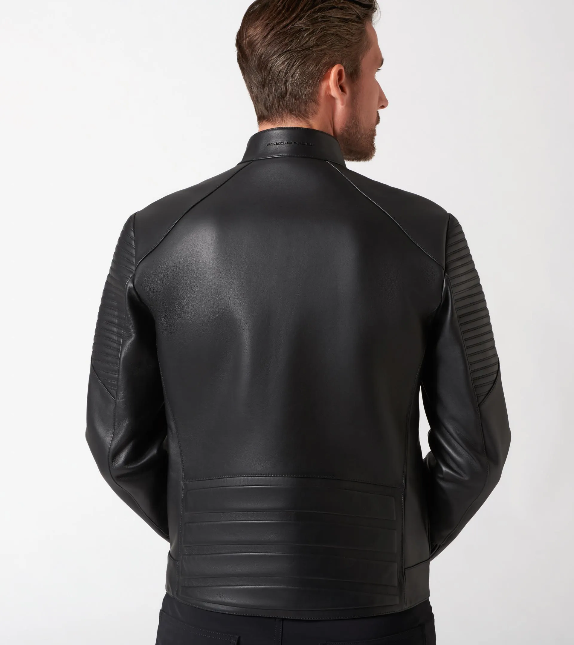 Asymmetric Zip MotoX Leather Jacket | PORSCHE SHOP