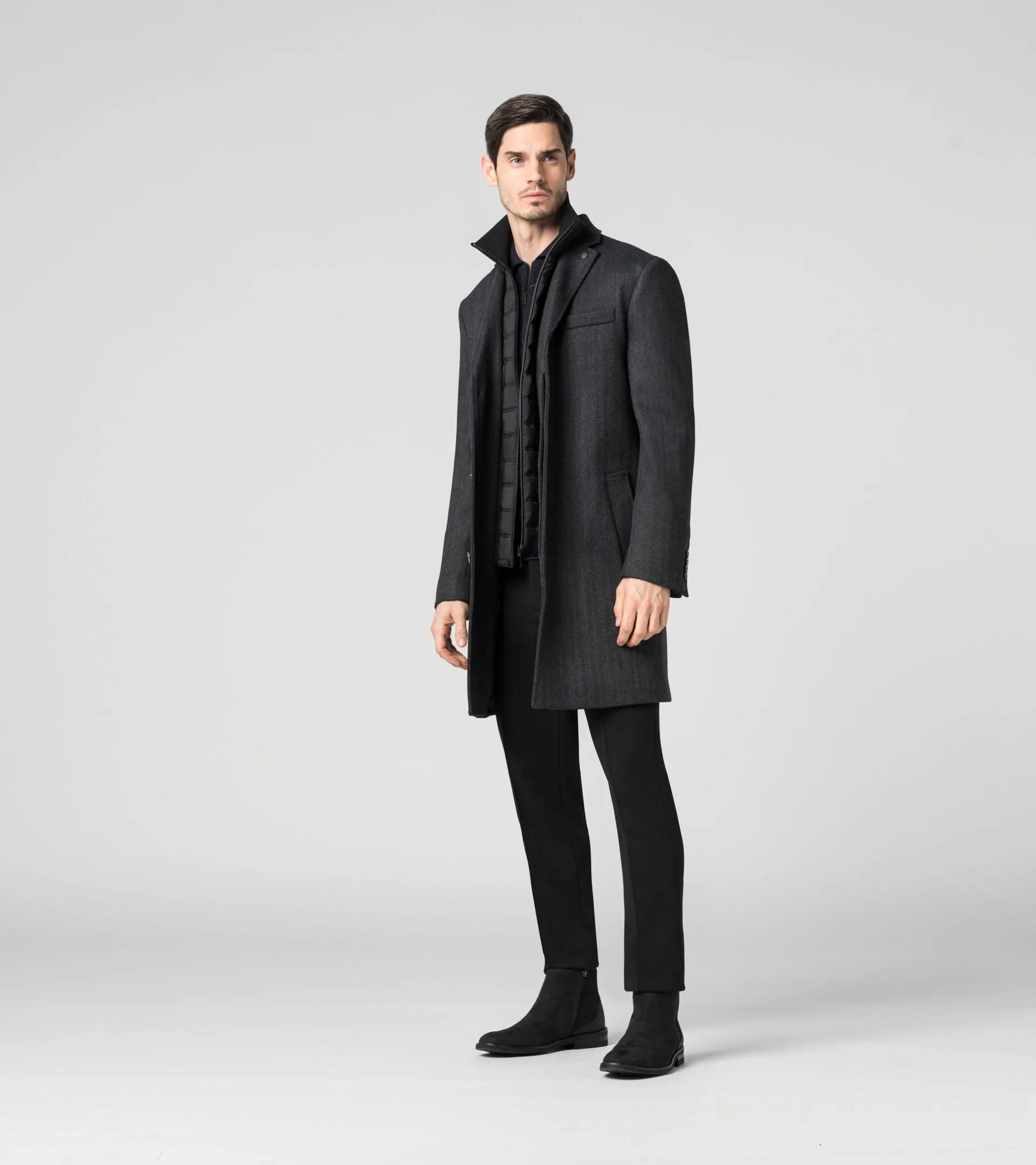 Hybrid Textured Formal Coat