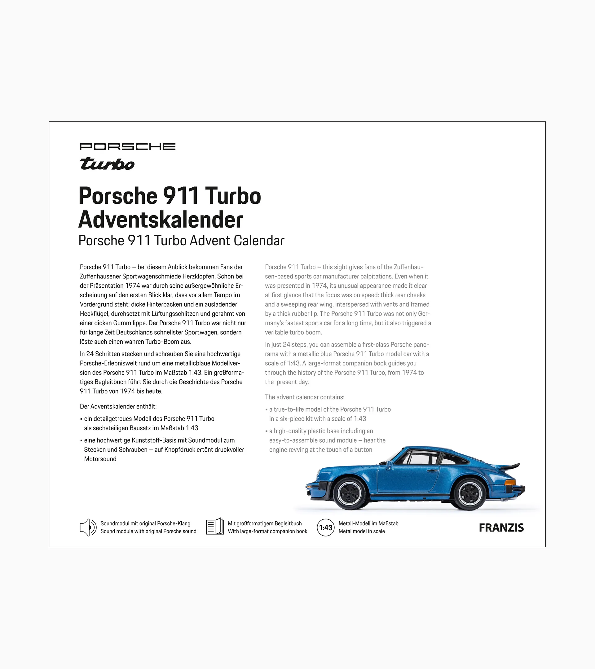 Porsche 911 Turbo advent calendar | PORSCHE SHOP