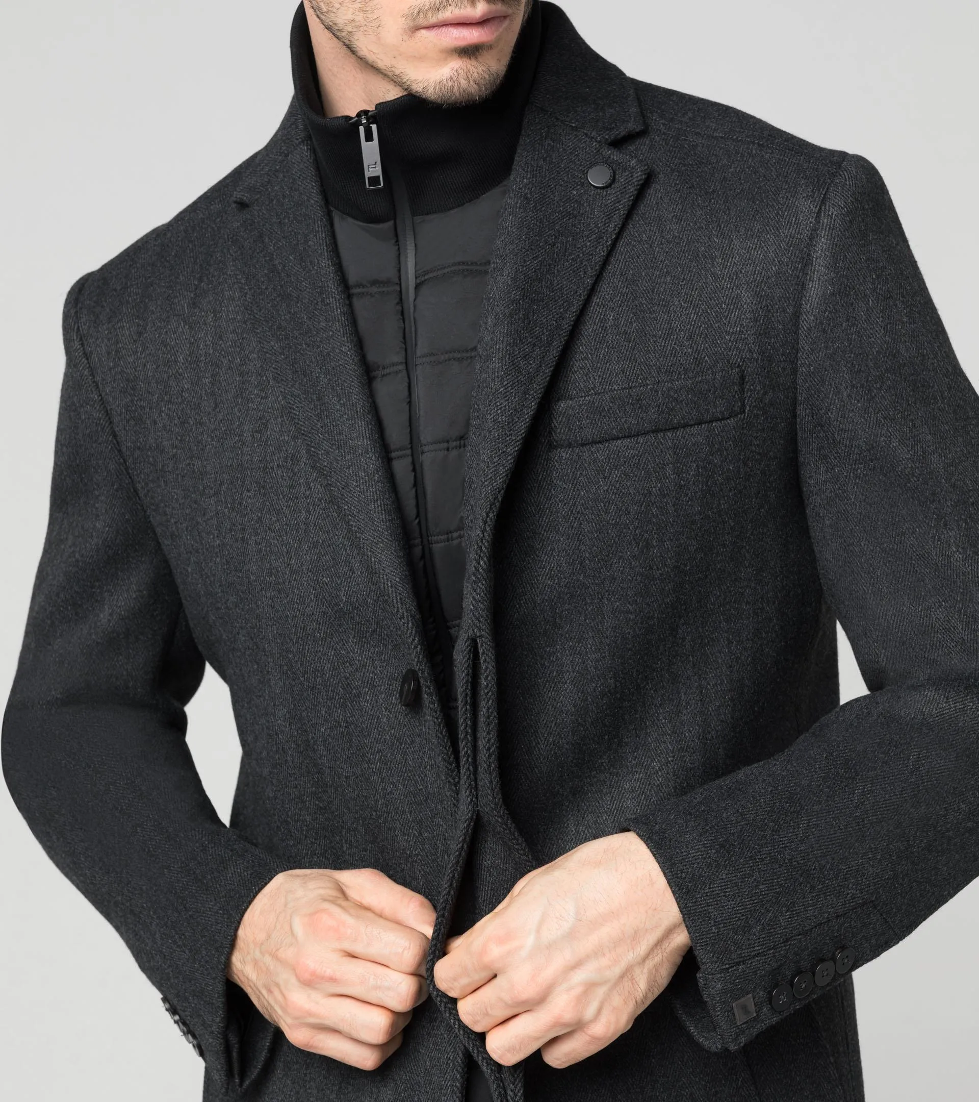 Hybrid Textured Formal Coat