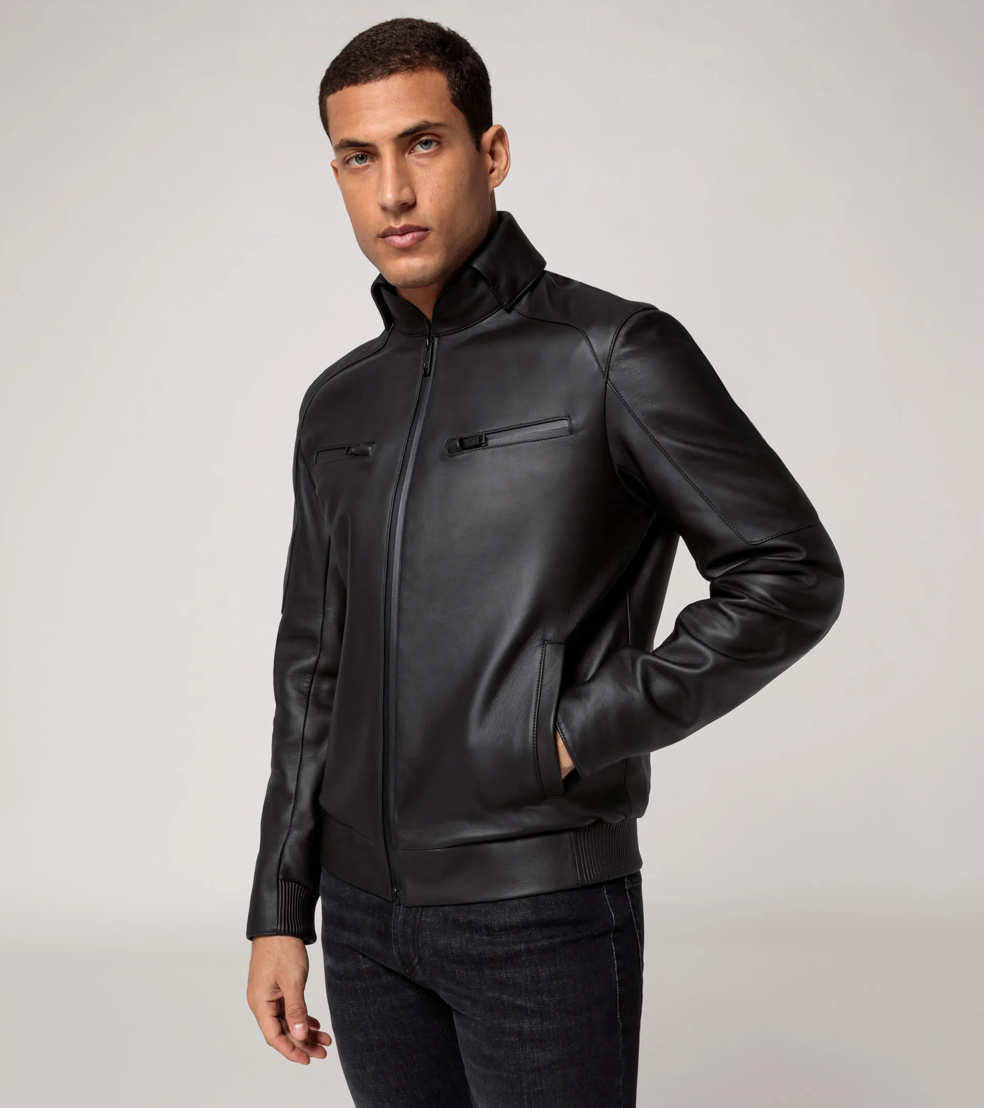新品タグ付き　CATORCE ブラック レザージャケット RACING JACKET IN BLACK – JONNY COTA