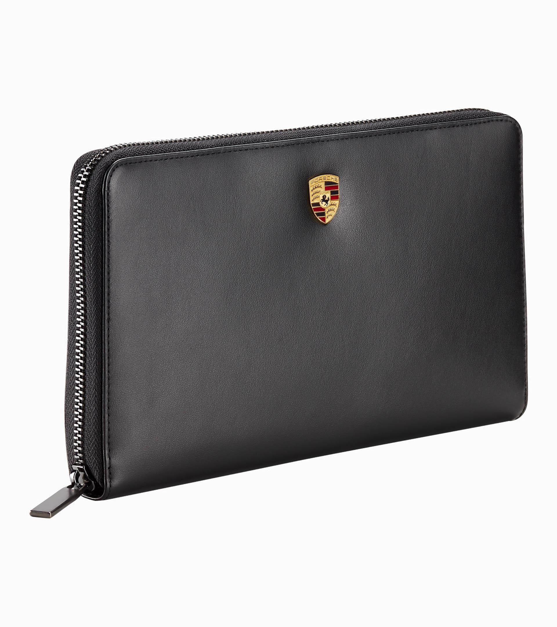 PORSCHE store DESIGN - BLACK LEATHER WALLET TRAVEL DOCS