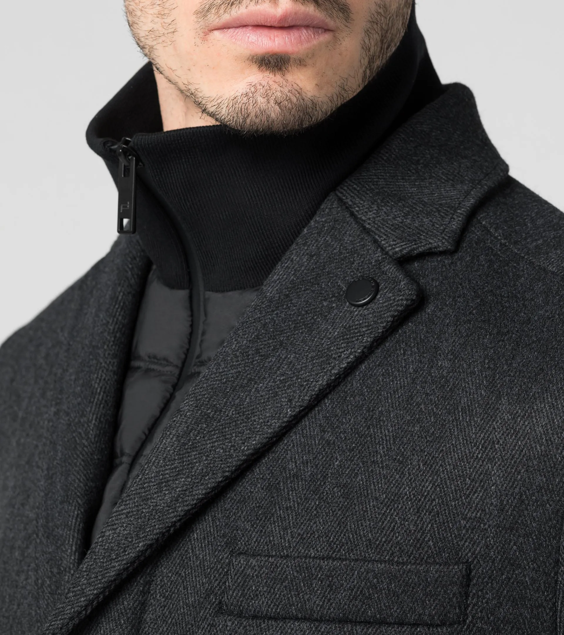 Hybrid Textured Formal Coat