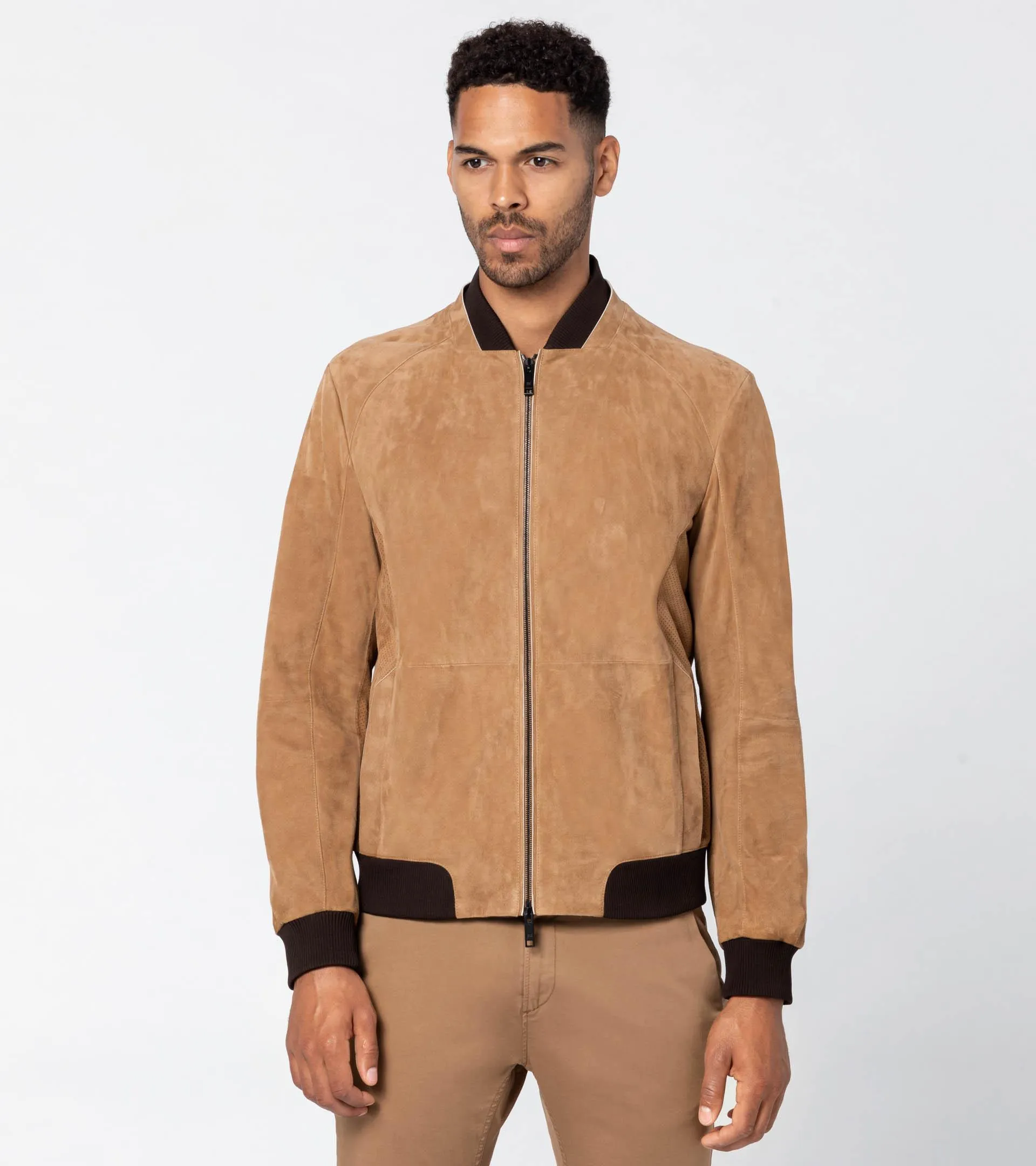 Perforated Goat Suede Leather Jacket | PORSCHE SHOP