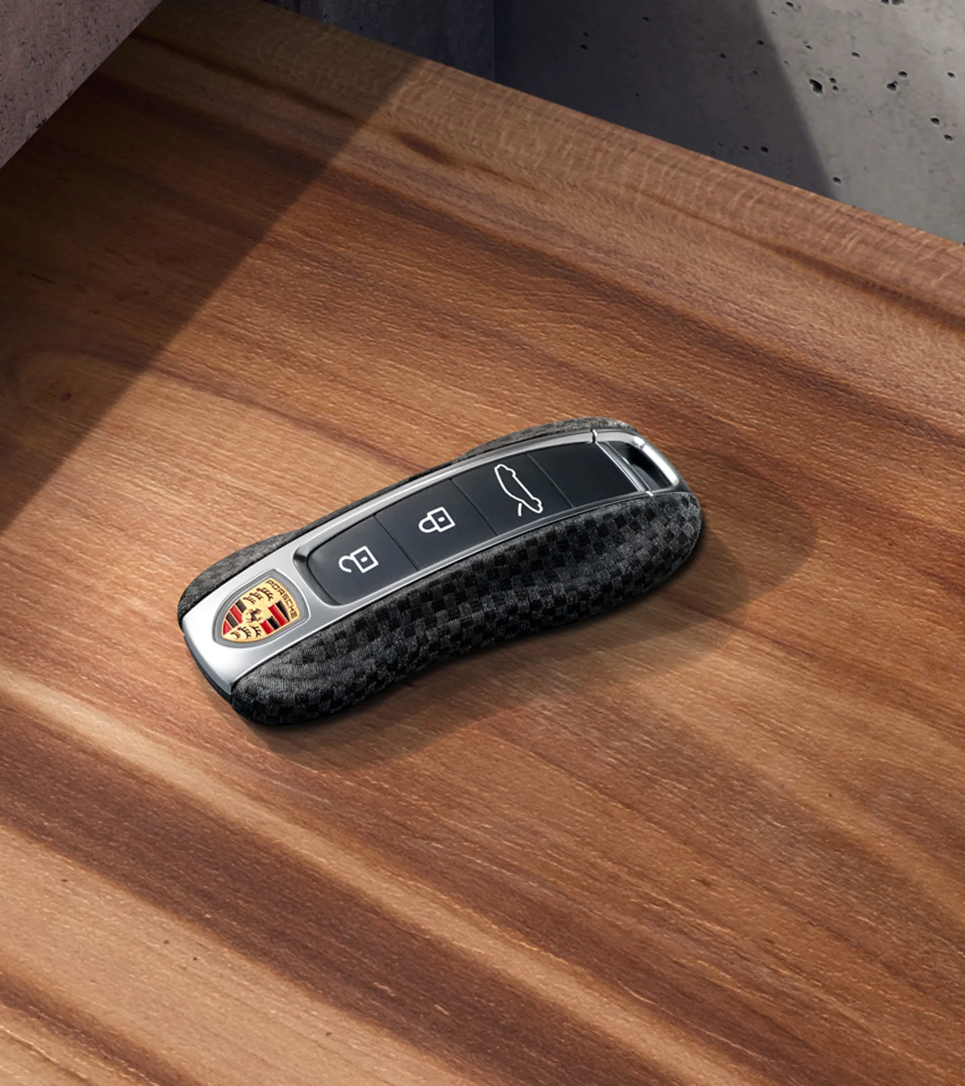 Porsche Textile Square Vehicle Key Sides