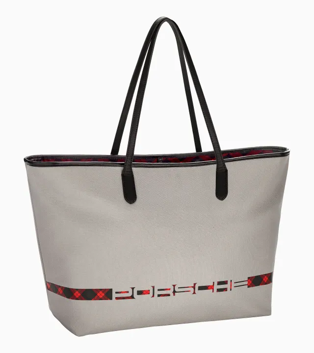 PORSCHE ポルシェ　ボストンバッグ グレー チェック柄 PORSCHE ポルシェ ボストンバッグ グレー チェック柄 PORSCHE ポルシェ