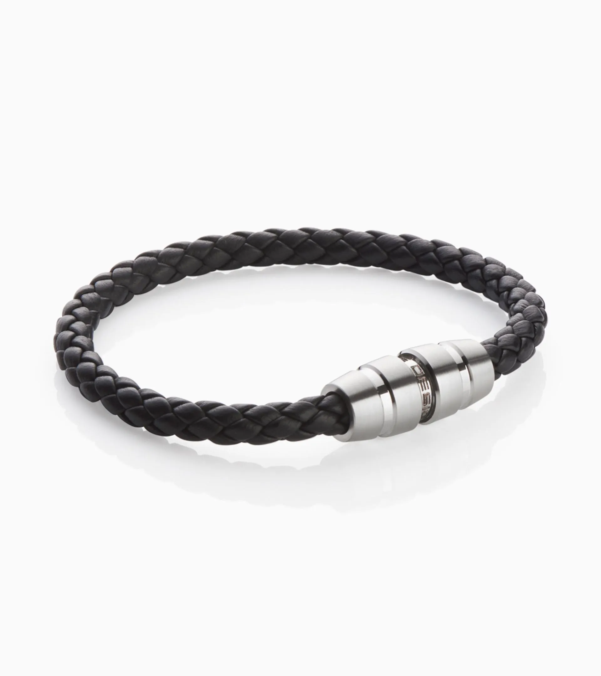 Elegant bold silver-black slouchy cloche leather bracelet couture - Ruby  Lane