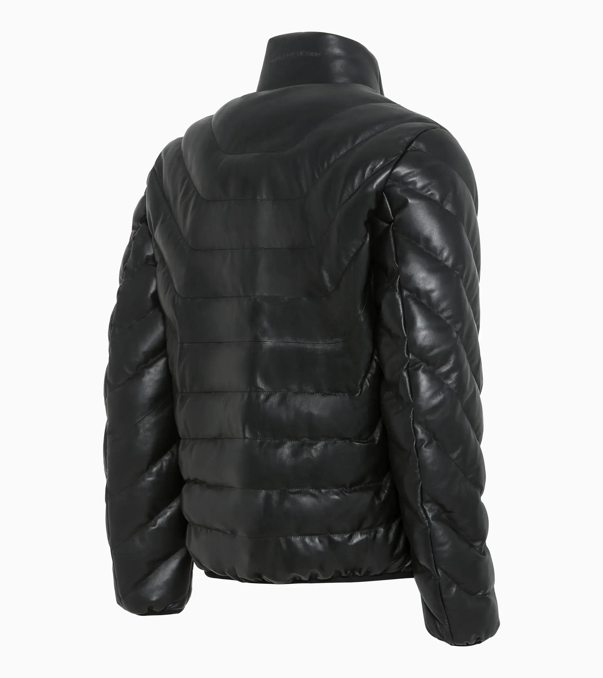 Athleisure padded leather jacket